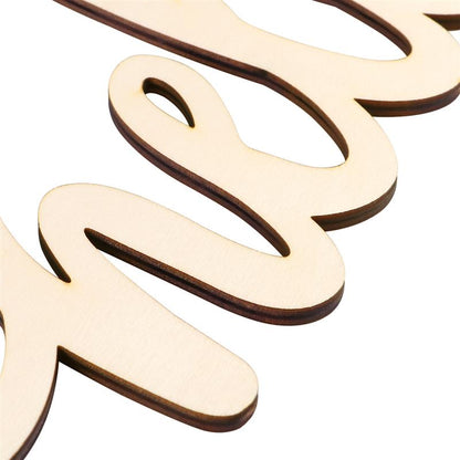 Plain Natural Wooden Hello Sign with Hanging Rope by HitMyNeed