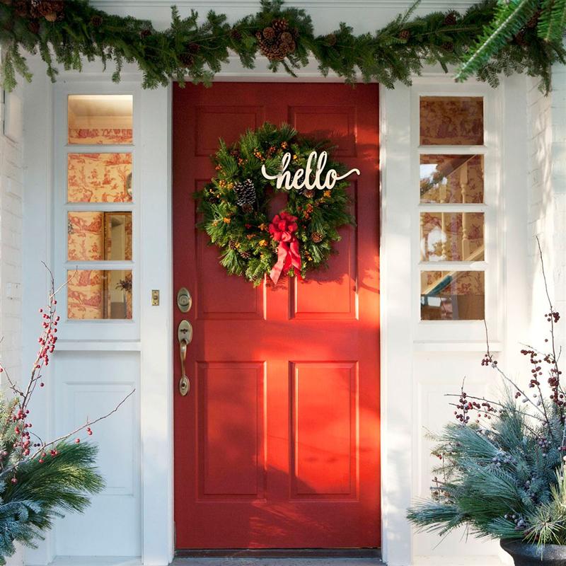 Plain Natural Wooden Hello Sign with Hanging Rope by HitMyNeed