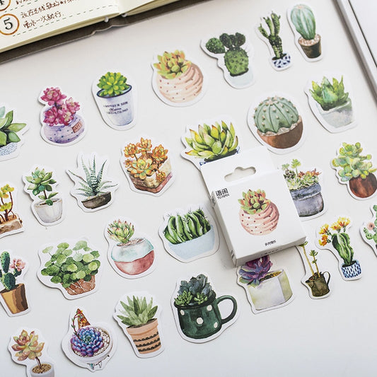 Plant Sticker Set - 50 Self-Adhesive Paper Stickers by HitMyNeed