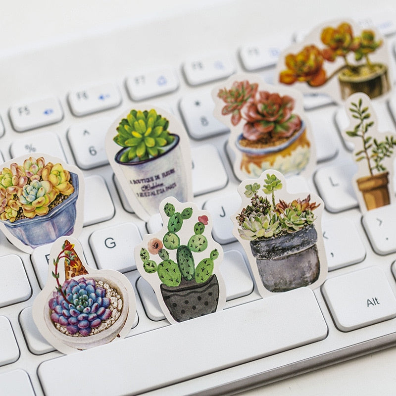 Plant Sticker Set - 50 Self-Adhesive Paper Stickers by HitMyNeed