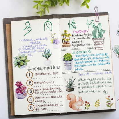 Plant Sticker Set - 50 Self-Adhesive Paper Stickers by HitMyNeed