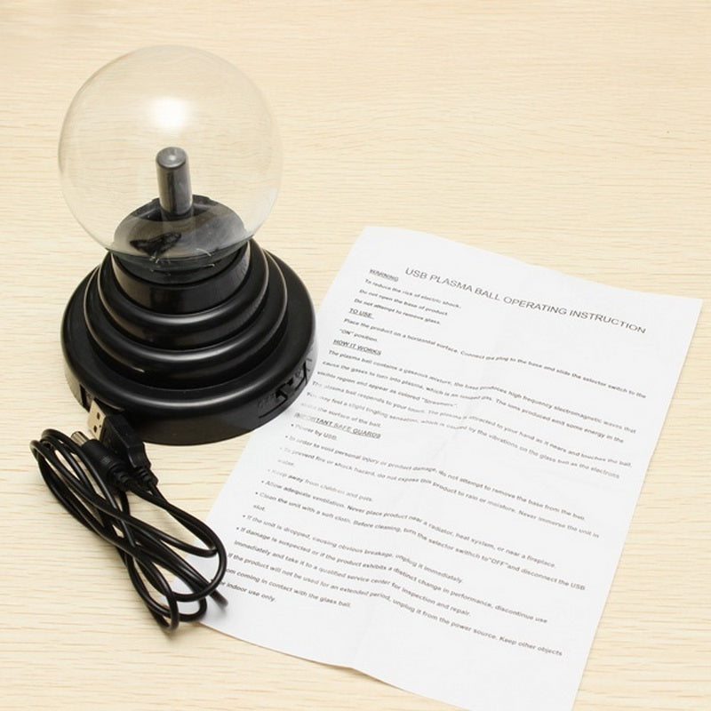 Plasma Globe Glass Night Light with USB & Battery Power by HitMyNeed