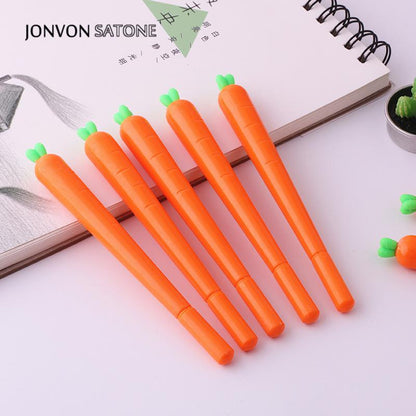Plastic 0.5 mm Carrot Gel Pens, Set of 2 by HitMyNeed