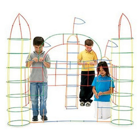 Plastic 4D Building Straws Set with Connectors (100pcs) by HitMyNeed