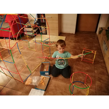 Plastic 4D Building Straws Set with Connectors (100pcs) by HitMyNeed