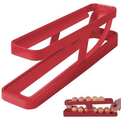 Plastic Automatic Rolling Egg Dispenser Rack red by HitMyNeed