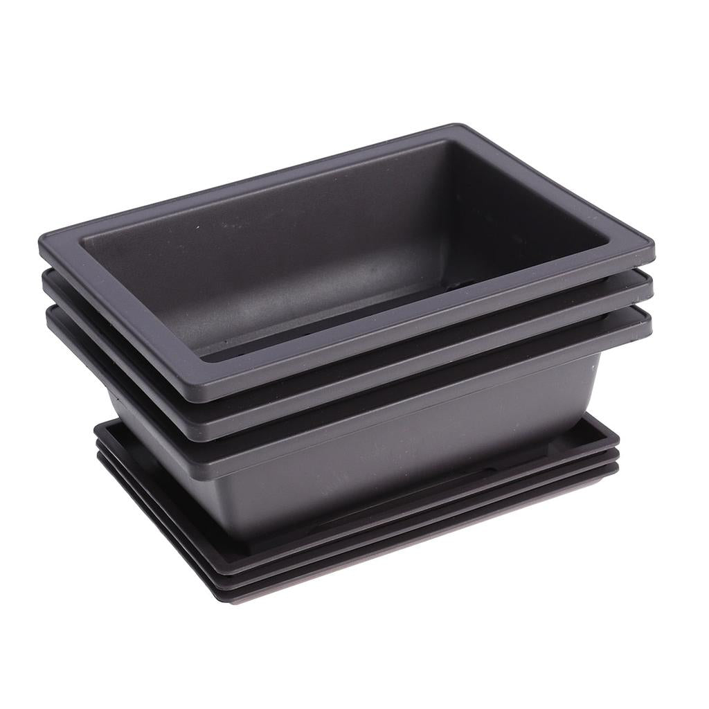 Plastic Bonsai Pots with Trays, 10-Pack by HitMyNeed