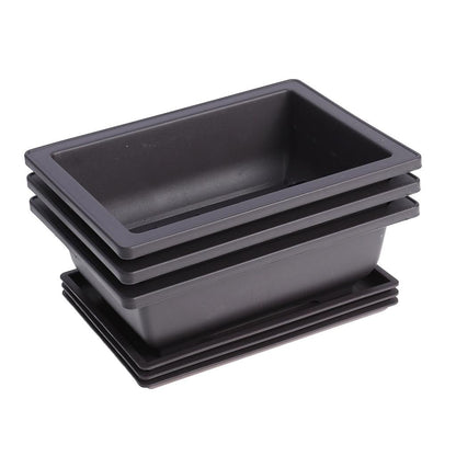 Plastic Bonsai Pots with Trays, 10-Pack by HitMyNeed