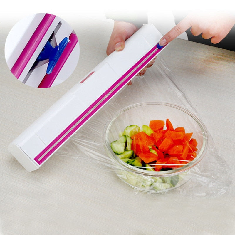 Plastic Cling Film Dispenser with Safe Cutter by HitMyNeed