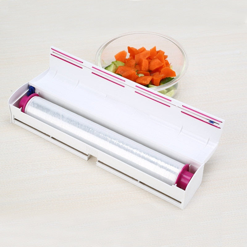Plastic Cling Film Dispenser with Safe Cutter by HitMyNeed