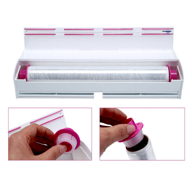 Plastic Cling Film Dispenser with Safe Cutter by HitMyNeed