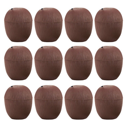 Plastic Coconut Cups with Straws (12 Pack) by HitMyNeed