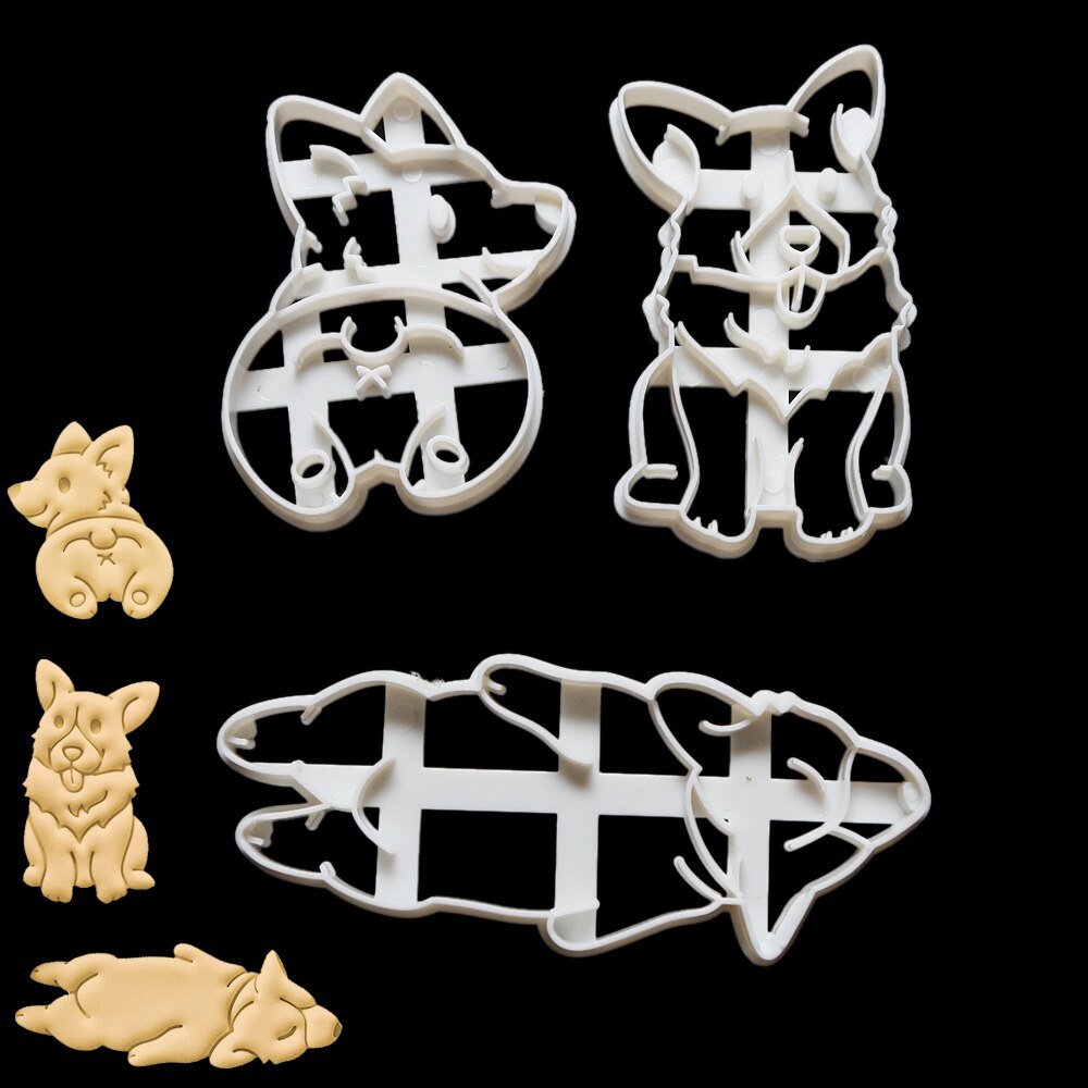 Plastic Corgi Cookie Cutters Set of 3 by HitMyNeed