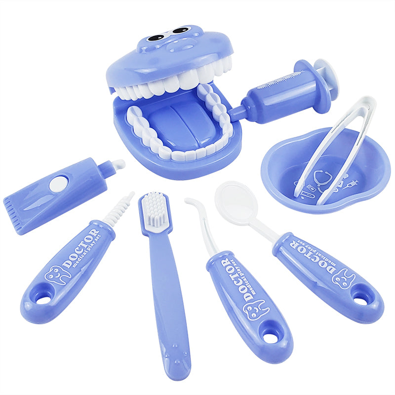 Plastic Dentist Play Set for Kids (9 Pieces) by HitMyNeed
