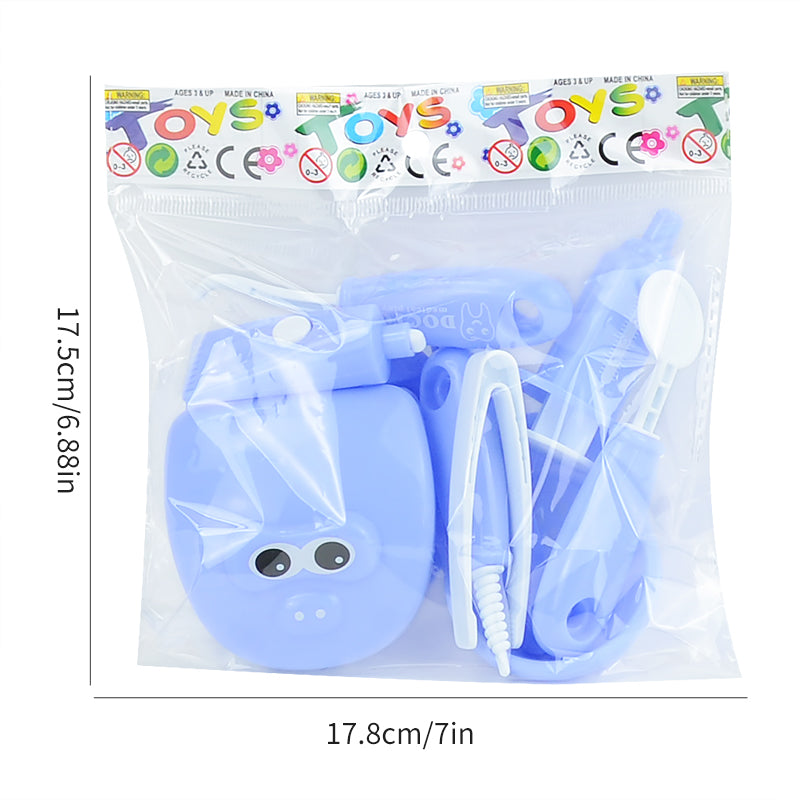 Plastic Dentist Play Set for Kids (9 Pieces) by HitMyNeed