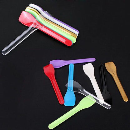 Plastic Disposable Ice Cream Spoons 8cm (50 Pack) by HitMyNeed