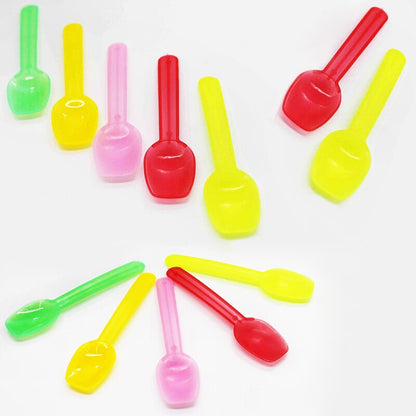 Plastic Disposable Ice Cream Spoons 8cm (50 Pack) by HitMyNeed