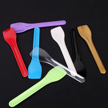 Plastic Disposable Ice Cream Spoons 8cm (50 Pack) by HitMyNeed
