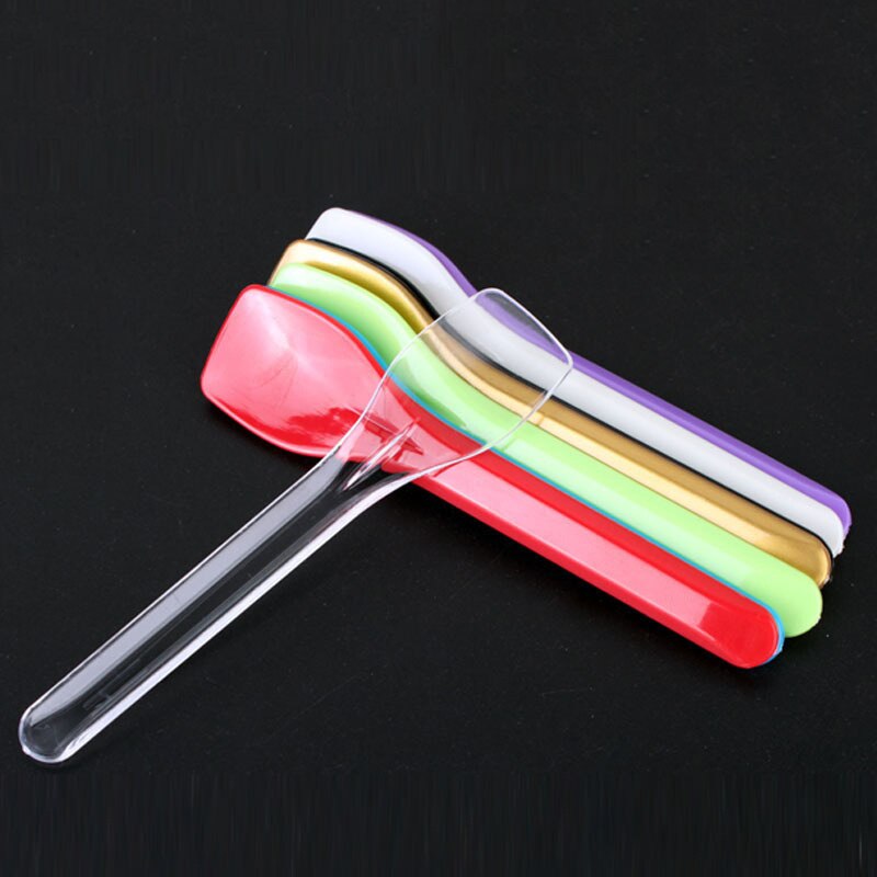 Plastic Disposable Ice Cream Spoons 8cm (50 Pack) by HitMyNeed