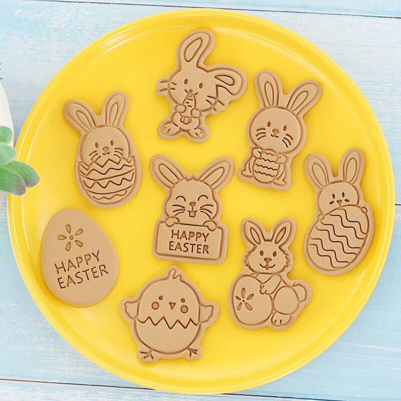 Plastic Easter Biscuit Cutters Set (8 Pieces) by HitMyNeed