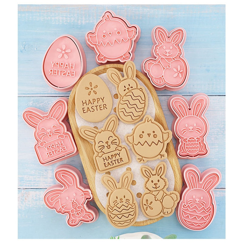 Plastic Easter Biscuit Cutters Set (8 Pieces) by HitMyNeed