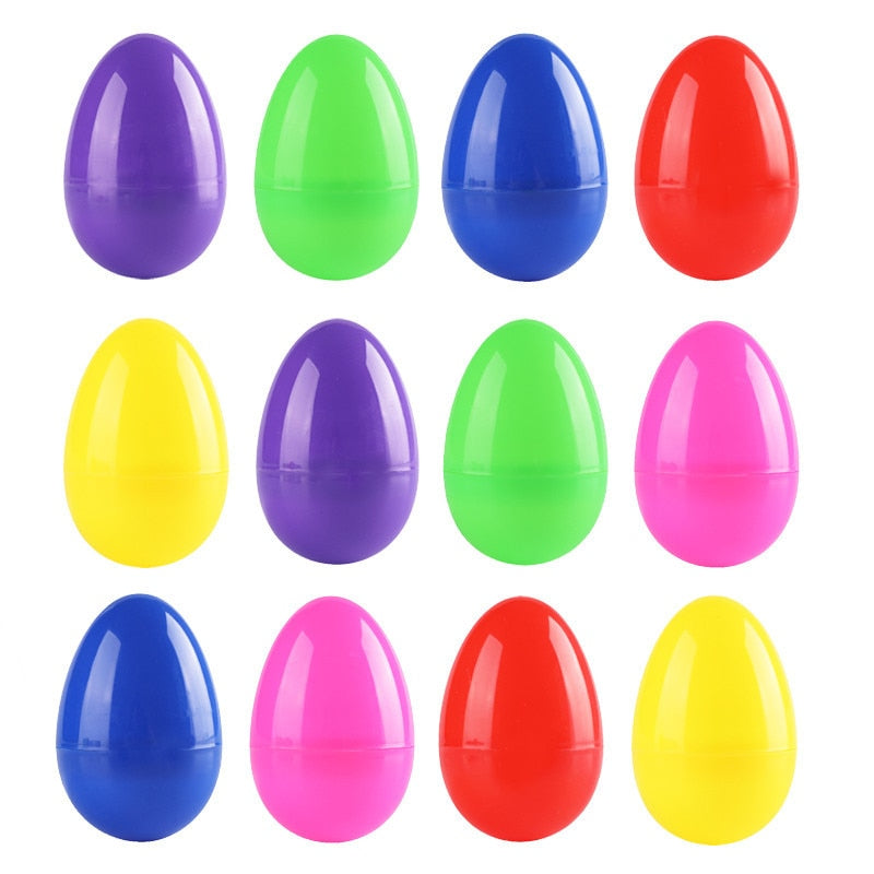 Plastic Easter Eggs, Fillable Decor Toys (12 Pack) by HitMyNeed