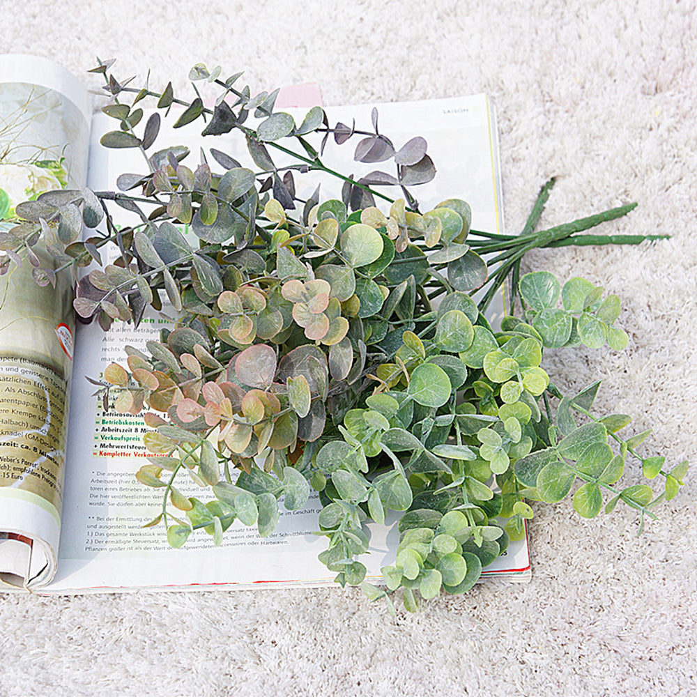 Plastic Faux Eucalyptus Stem Home Decor 34cm by HitMyNeed