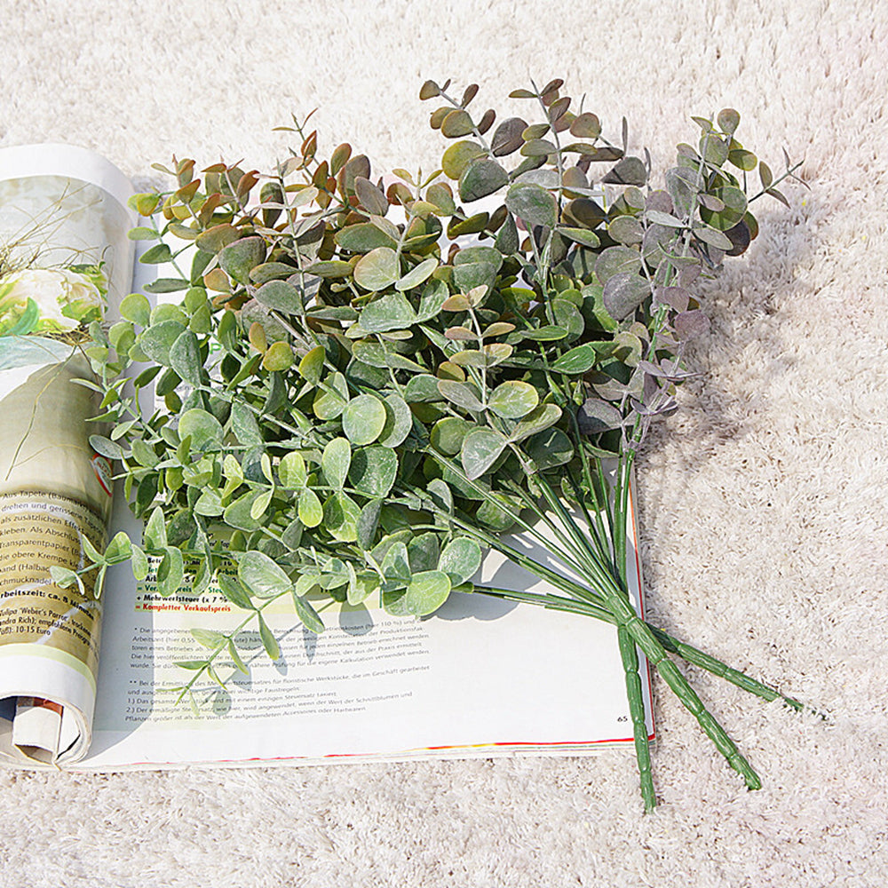 Plastic Faux Eucalyptus Stem Home Decor 34cm by HitMyNeed