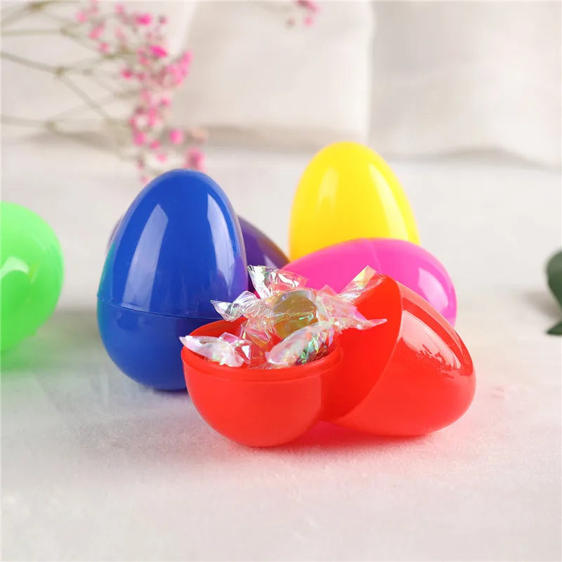 Plastic Fillable Easter Eggs, Hinged, 6cm (12 or 24 Pack) by HitMyNeed