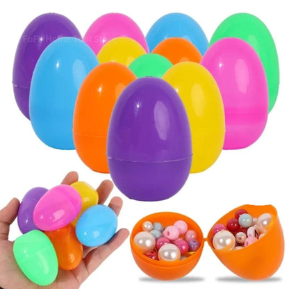 Plastic Fillable Easter Eggs, Hinged, 6cm (12 or 24 Pack) 24pcs by HitMyNeed