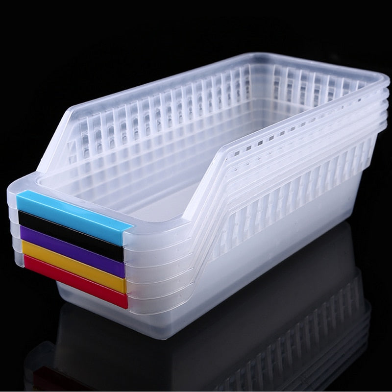Plastic Fridge Storage Tray Basket with Handle by HitMyNeed