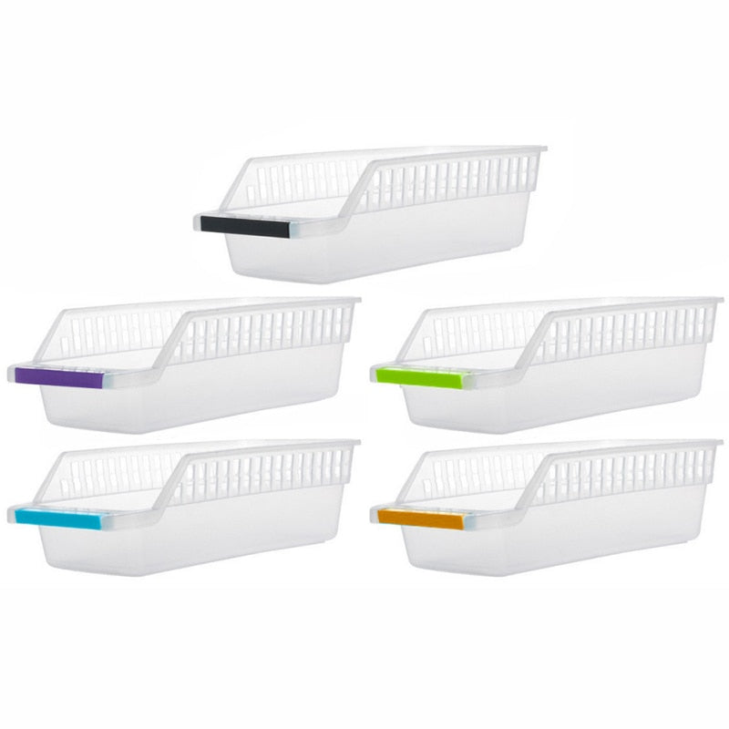 Plastic Fridge Storage Tray Basket with Handle by HitMyNeed