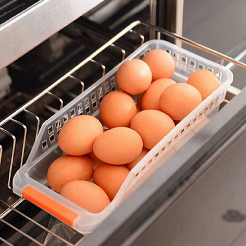 Plastic Fridge Storage Tray Basket with Handle by HitMyNeed