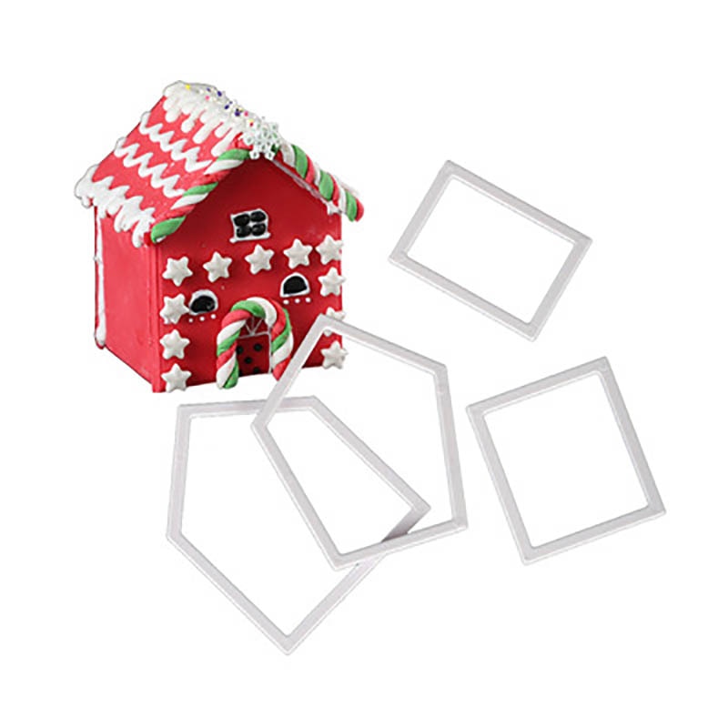 Plastic Gingerbread House Cookie Cutter Set (4pc) by HitMyNeed