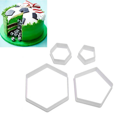 Plastic Hexagon Cookie Cutter Set (4 Sizes) by HitMyNeed