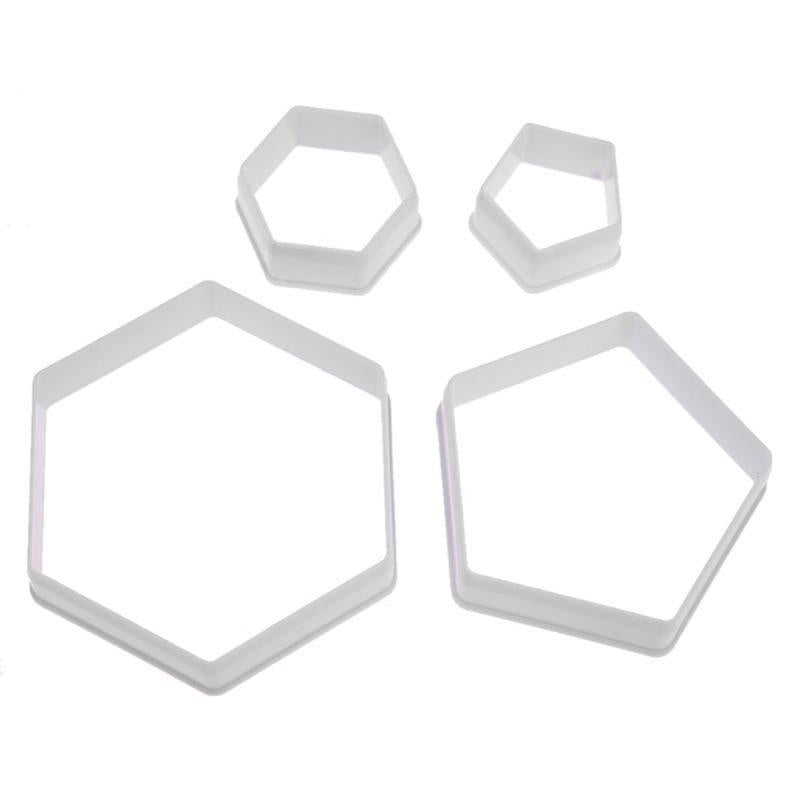 Plastic Hexagon Cookie Cutter Set (4 Sizes) by HitMyNeed
