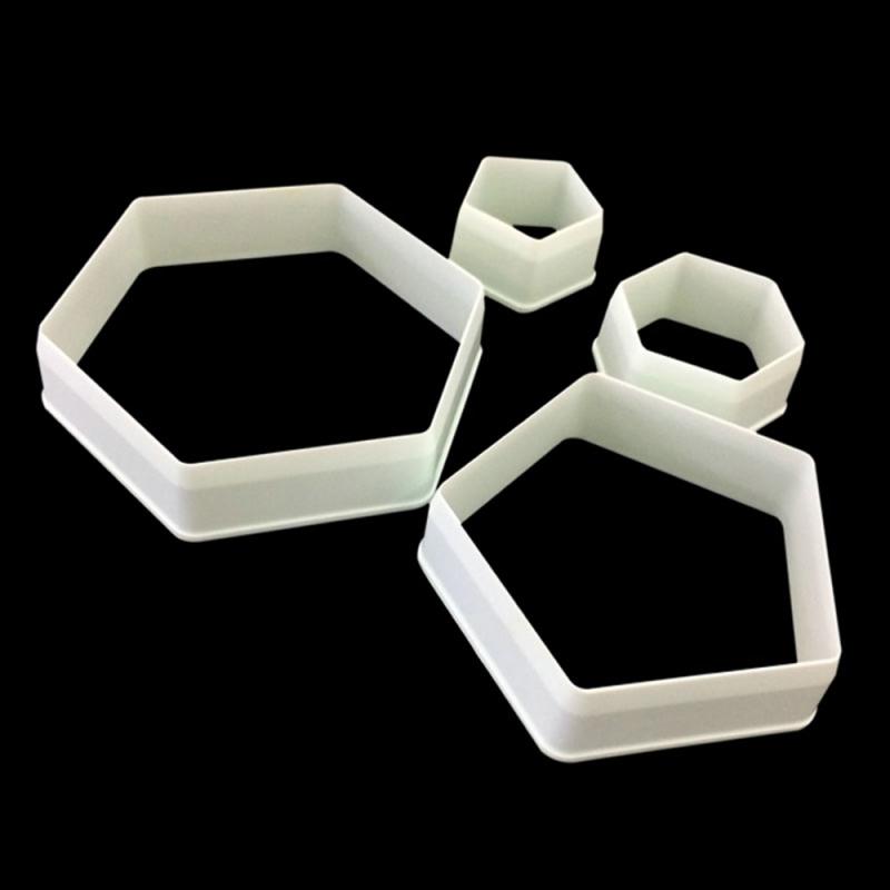 Plastic Hexagon Cookie Cutter Set (4 Sizes) by HitMyNeed