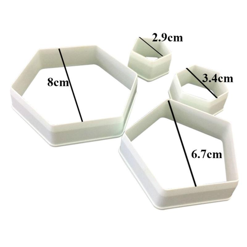 Plastic Hexagon Cookie Cutter Set (4 Sizes) by HitMyNeed