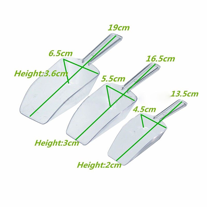 Plastic Ice Scoop Set of 3 for Kitchen and Bar by HitMyNeed