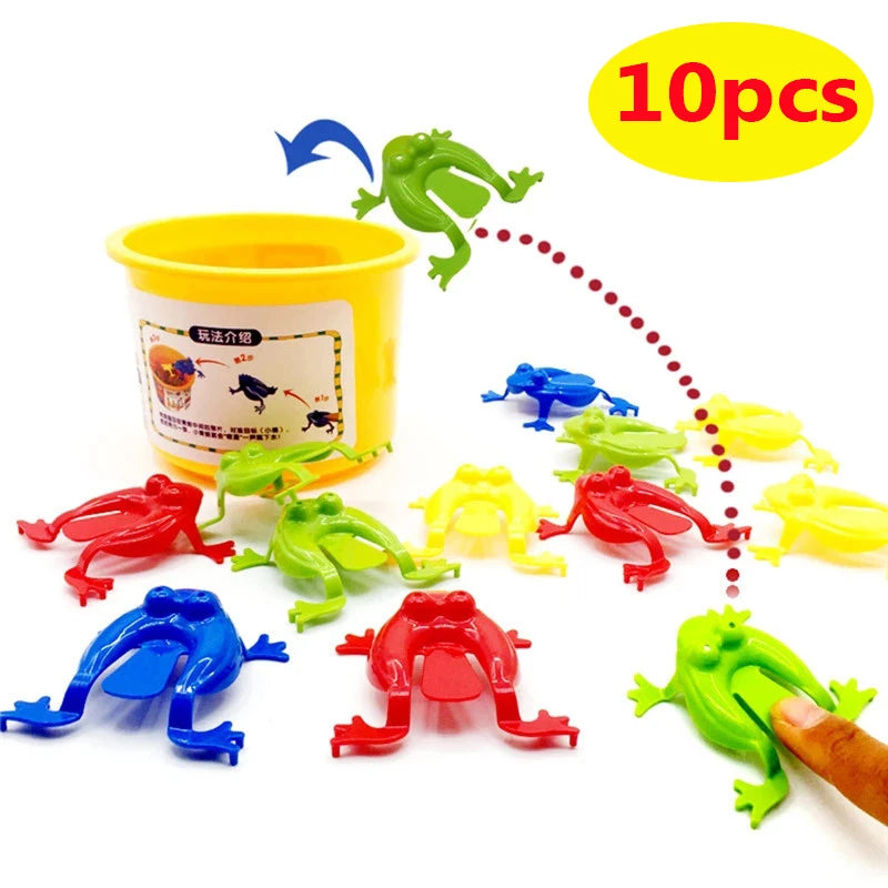 Plastic Jumping Frog Toys Set (10 Pack) by HitMyNeed