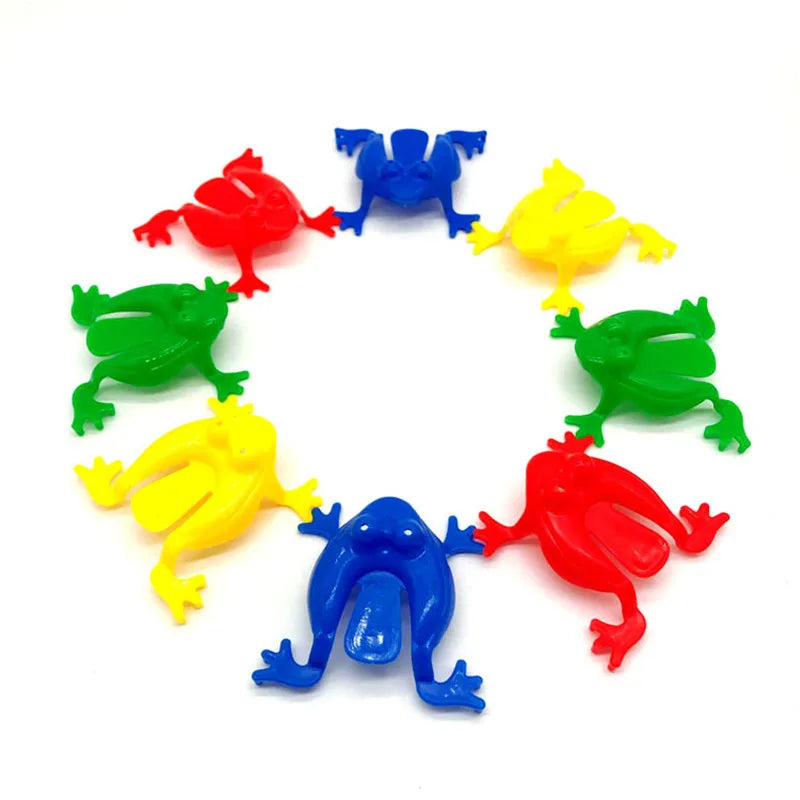 Plastic Jumping Frog Toys Set (10 Pack) by HitMyNeed