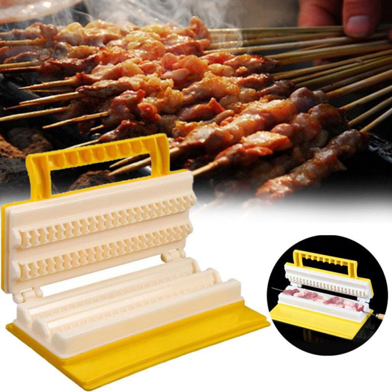 Plastic Kebab Maker Press for BBQ Skewers double-row by HitMyNeed