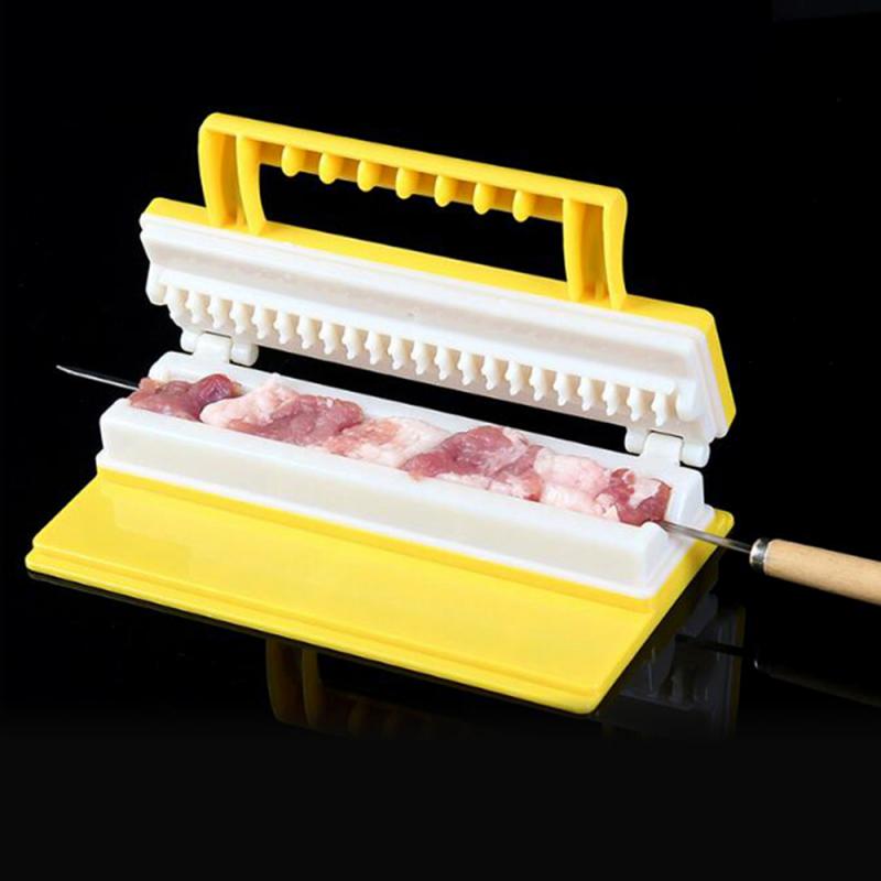 Plastic Kebab Maker Press for BBQ Skewers single-row by HitMyNeed