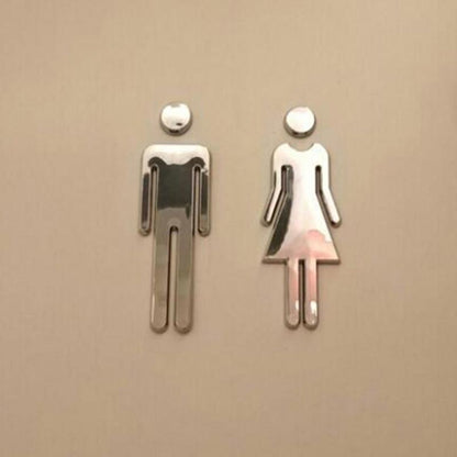 Plastic Male and Female Toilet Door Stickers Set by HitMyNeed
