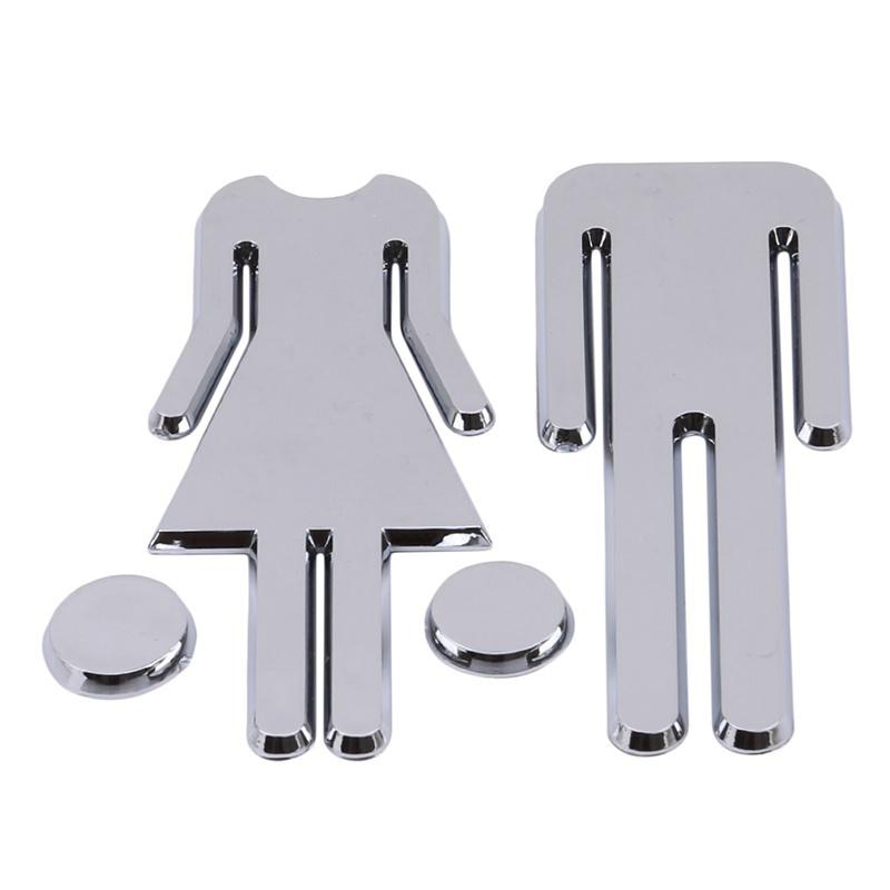 Plastic Male and Female Toilet Door Stickers Set by HitMyNeed