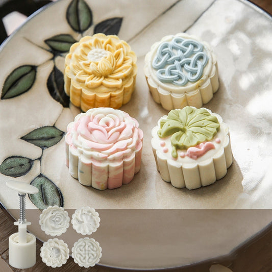 Plastic Moon Cake Stamp Set with Press Tool by HitMyNeed