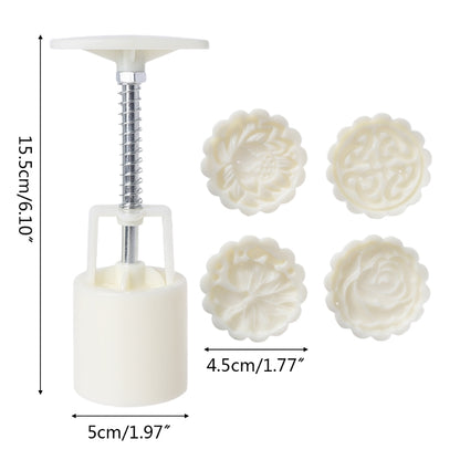 Plastic Moon Cake Stamp Set with Press Tool by HitMyNeed