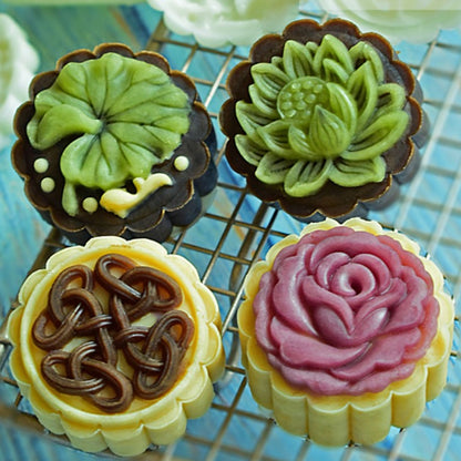 Plastic Moon Cake Stamp Set with Press Tool by HitMyNeed