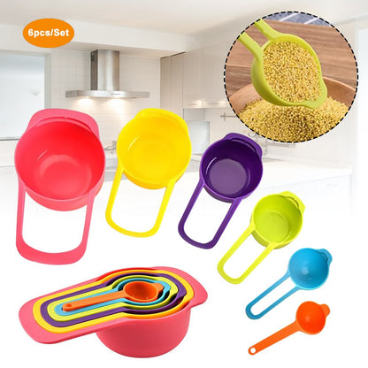 Plastic Nesting Measuring Cups Set, 6 Pieces by HitMyNeed