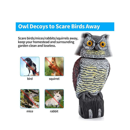 Plastic Owl Decoy with Rotating Head and Sound by HitMyNeed